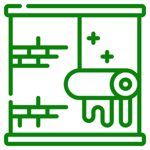 Green wallpaper icon on black background.